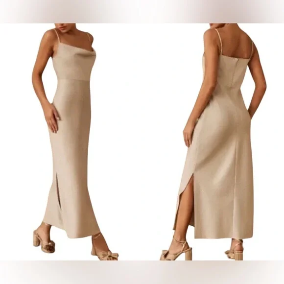 BHLDN Dresses Bhldn New Nwot Cali Stretch Charmeuse Midi Dress